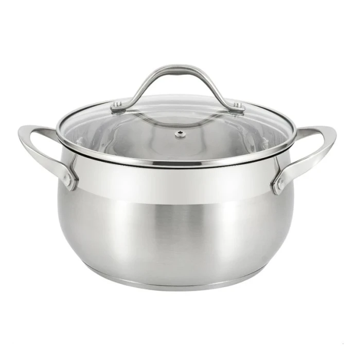 Кастрюля 2,6л нерж.сталь Tessi со стекл.крышкой 18см индукция ТМ Appetite GS08263 (6)
