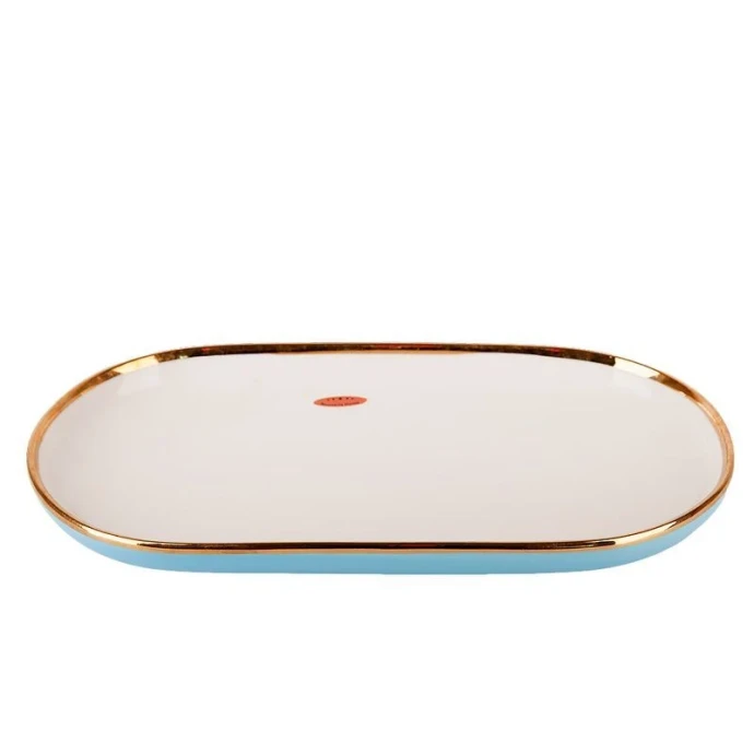 Блюдо 30*16,3*3см фарфор Royal line. Blue овальное (4/24)