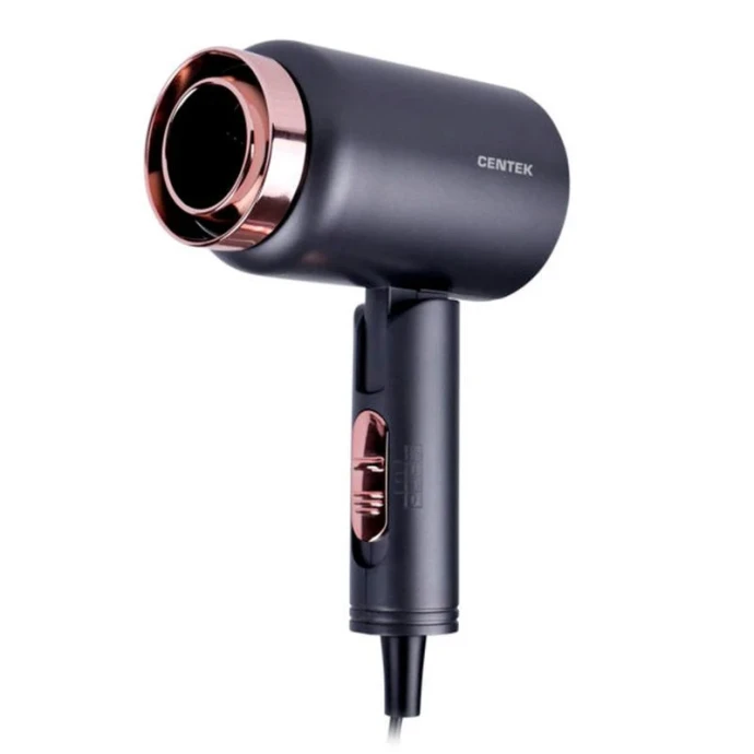 Фен складной пластик Centek CT-2202 серый 1600Вт, 3 скорости, 2 t&deg; режима (24)