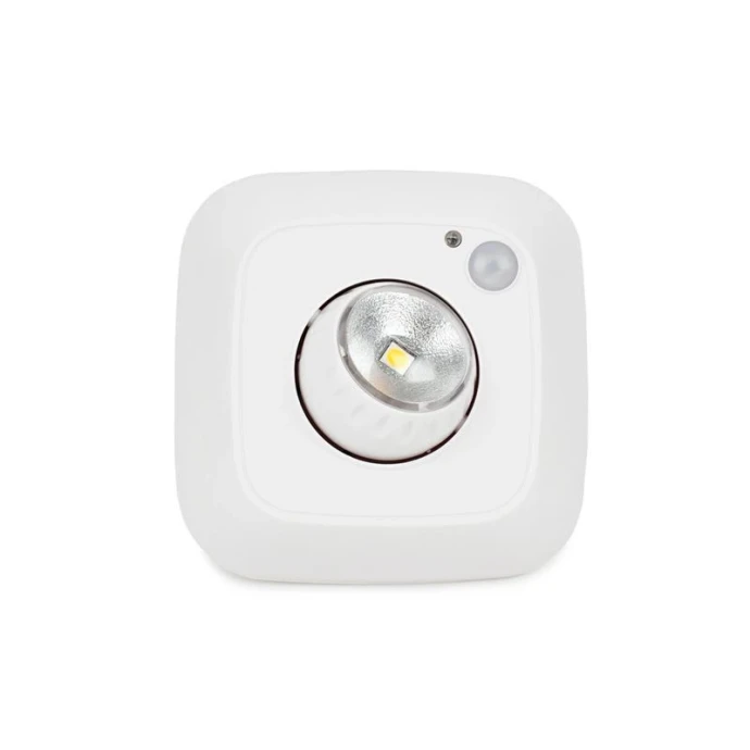 Светильник нажимной - пушлайт пластик 1шт СТАРТ PL-1led-SR C1 white белый (30/120)