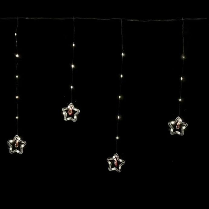 Гирлянда эл. Бахрома Звезды 3*0,85м 110LED теплый белый 8 режимов шнур 1м цв.уп JC-15315 (50)