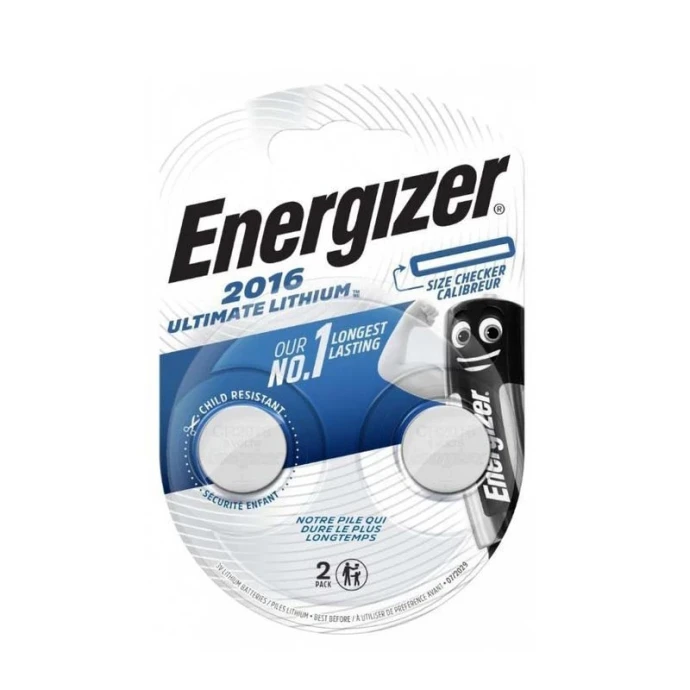 Батарейки набор 2шт. Energizer CR2016 литиевые 2/BL EN CR2016/2BL (10)