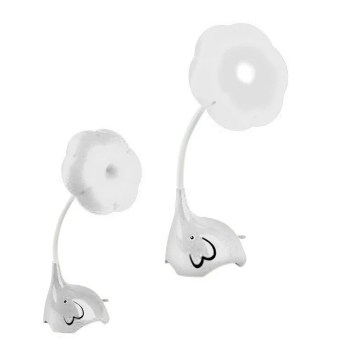 Лампа настольная пластик LED Слоники белая 35*12*10см 181DX (60)