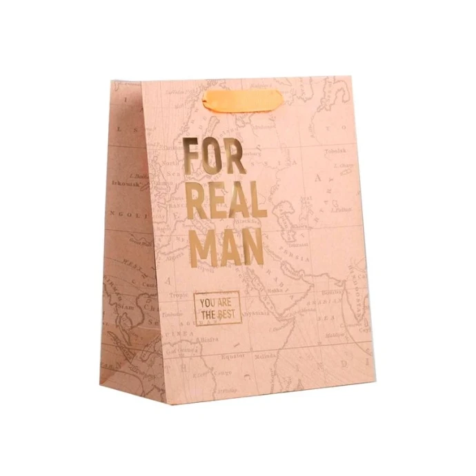 Пакет крафт 18*23*10см вертикальный For real man (1/450)