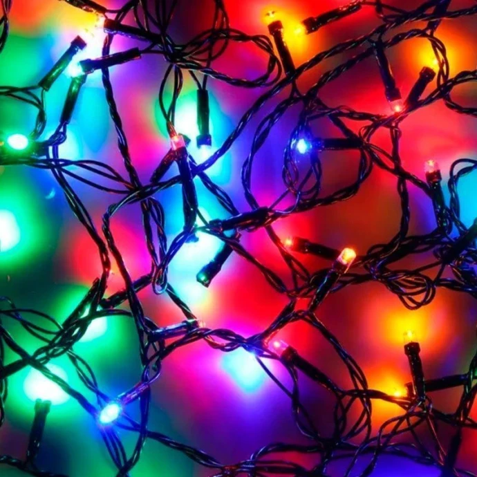 Гирлянда эл вьюн 9м 100 LED мультицвет 8 реж ПВХ черный 220В СНОУ БУМ