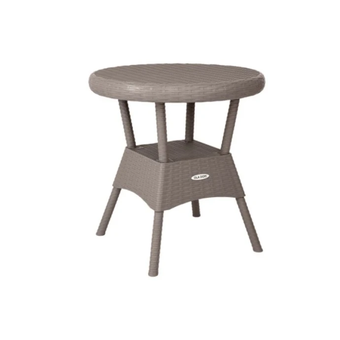 Стол круглый пластик Rattan Ola Dom 70см h72см серый (1)