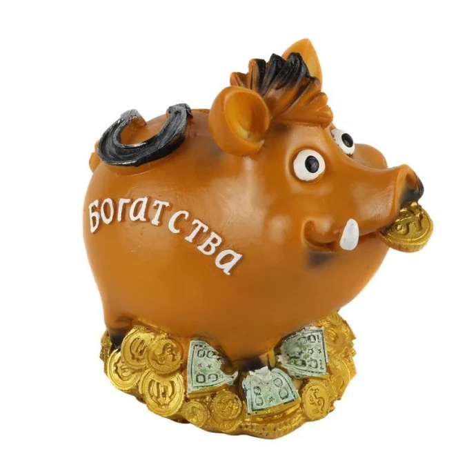 Копилка Кабан полистоун 10*10*6,5см 2 вида 18478/JC-9912 (96)
