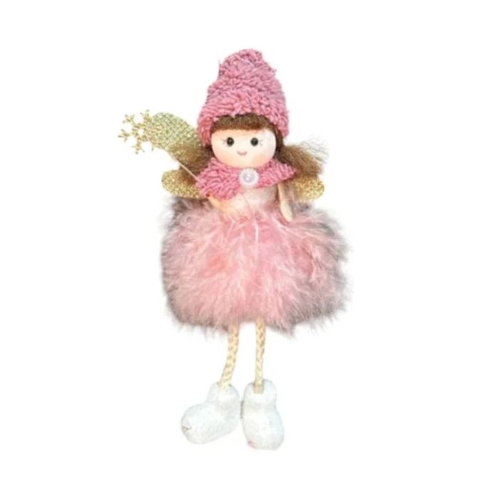 Игрушка новогодняя на елку ФЕЯ 20*9*7см розовая JC-16776 (240)