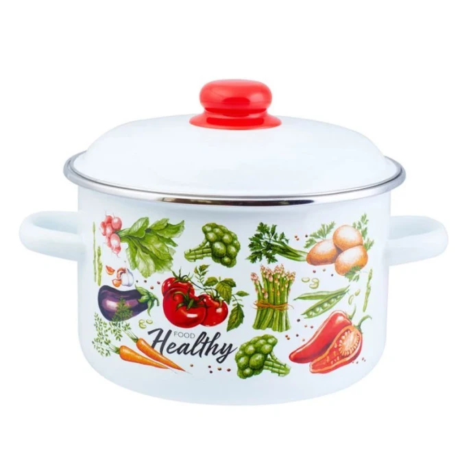 Кастрюля 3л эмаль Veggies цилиндрическая ТМ Appetite 1RD181М (6)