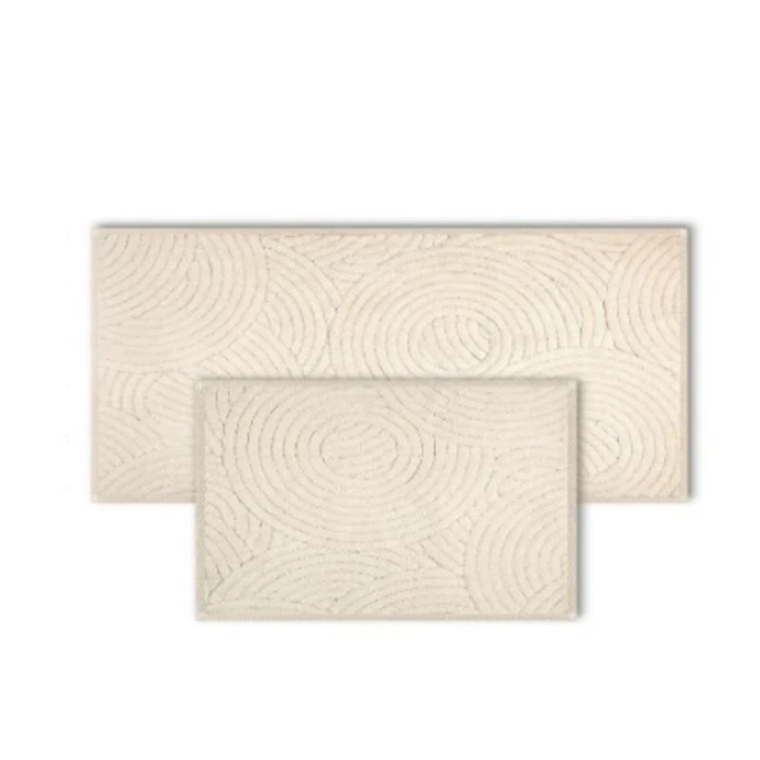 Набор ковриков в ванную 2пр 60*100/50*60 хлопок COTTON Layerd Circle Ekru