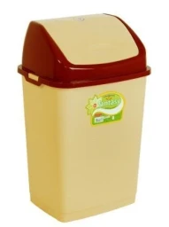 Контейнер для мусора 5л пластик ФАНТАЗИЯ №1 бежевый с подвижной крышкой (48) (УРНА №1) ВЫВОД