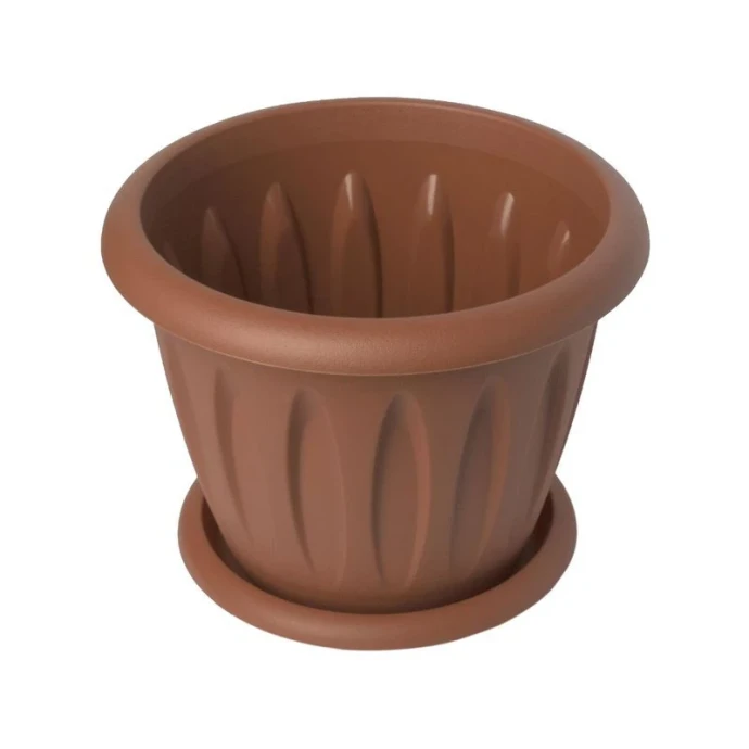 Горшок цветочный 3,6л d22,5см пластик ФЕЛИЦИЯ терракот с поддоном С104Т (10)
