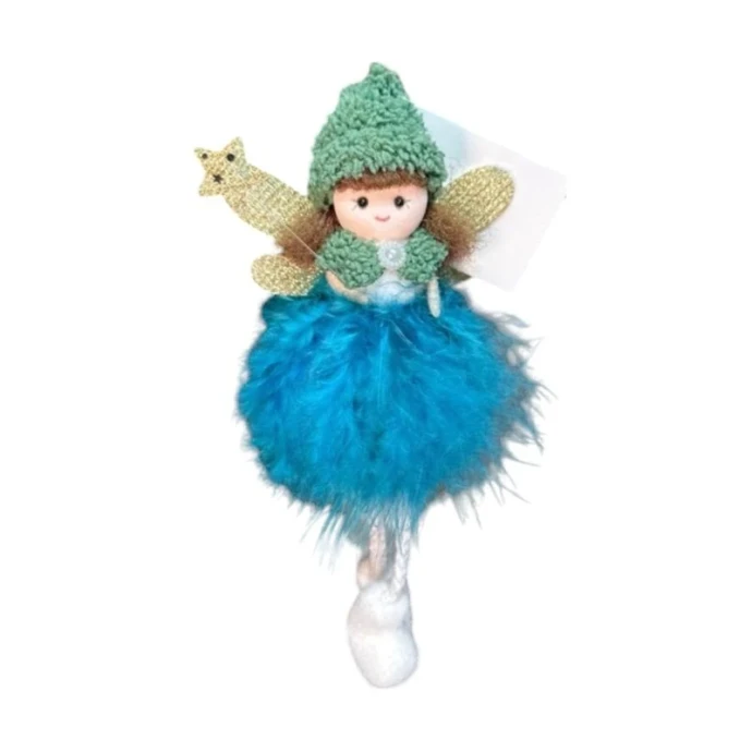 Игрушка новогодняя на елку ФЕЯ 20*9*7см голубая JC-16778 (240)