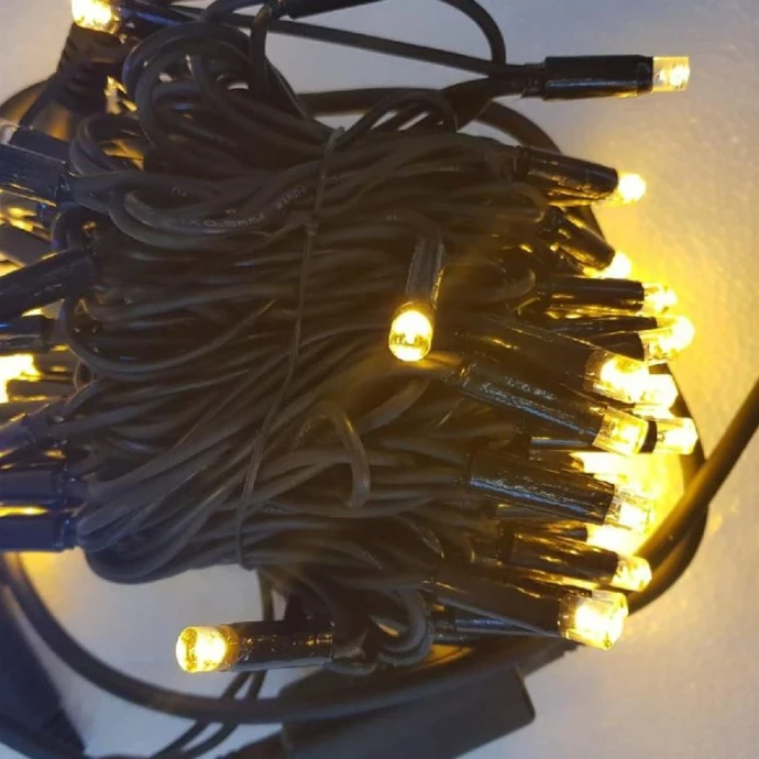 Гирлянда эл. уличная 10м 100LED теплый белый, 10 режимов, с коннектором-переходником JC-16609 (20)