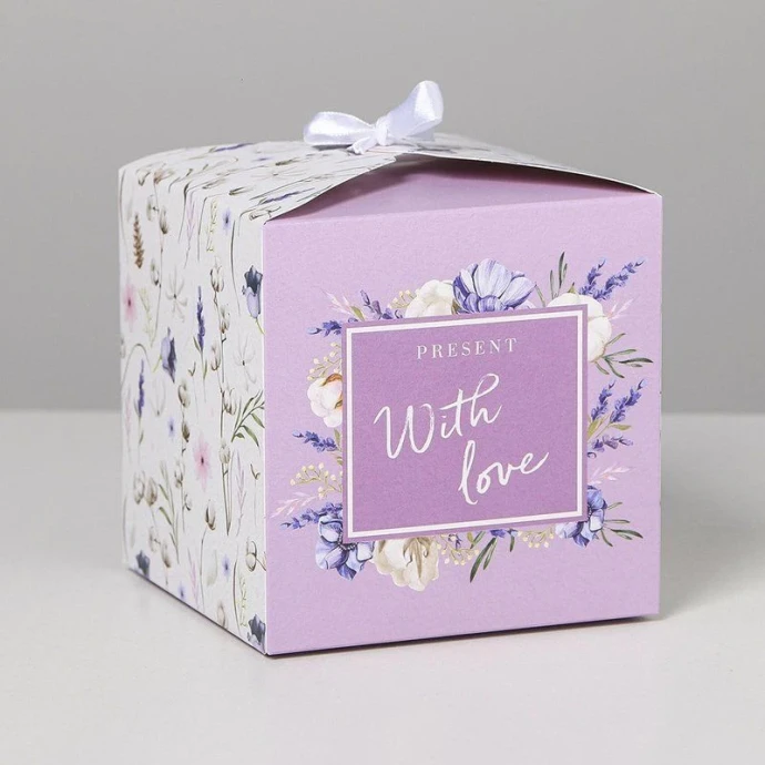 Коробка подарочная складная 12*12*12см With love (1)