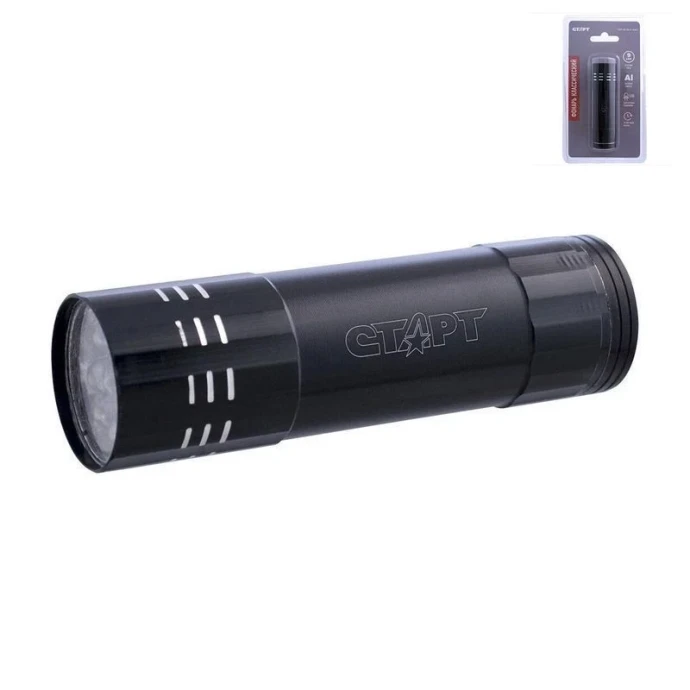 Фонарь ал СТАРТ LHE 203-C1 9 LED корпус черный пит. 3*ААА (50)