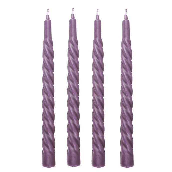 Набор свечей парафин 4шт. винтовые БАРОККО-1 лаванда (50)