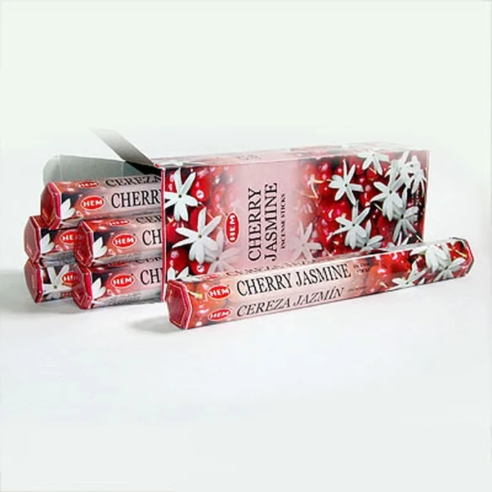 Благовония шестигранник 20 палочек HEM Cherry Jasmine Вишня Жасмин 186ChJ (6)