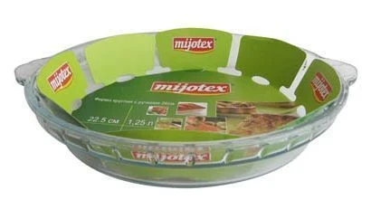 Форма для запекания 1,25л 22*4см стекло круглая с ручками (12)