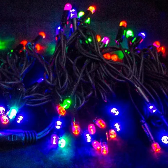 Гирлянда эл. 5м 50LED разноцветная, черный провод JC-16574 (100)