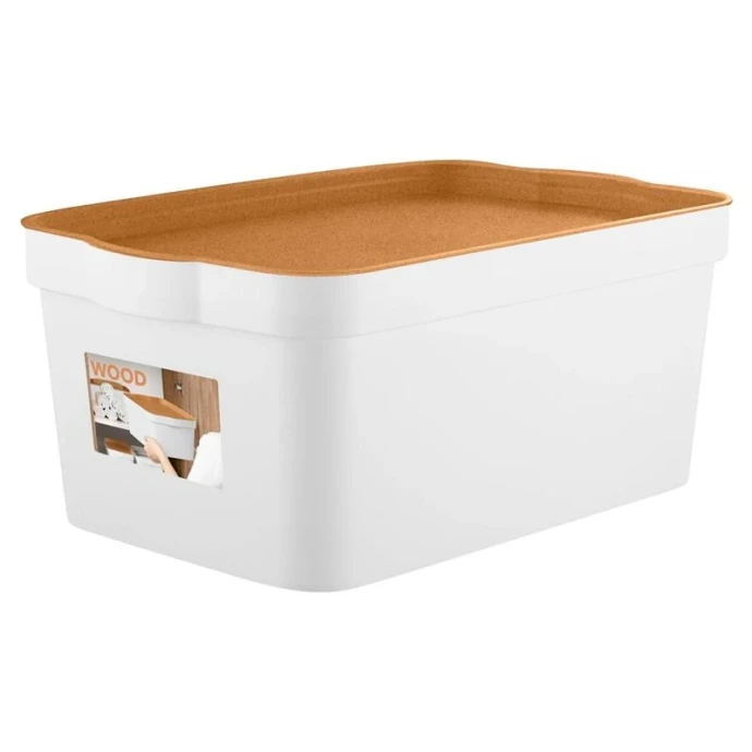 Ящик для хранения 7,5л 32*21,1*14,1см пластик Keeplex Wood (10)