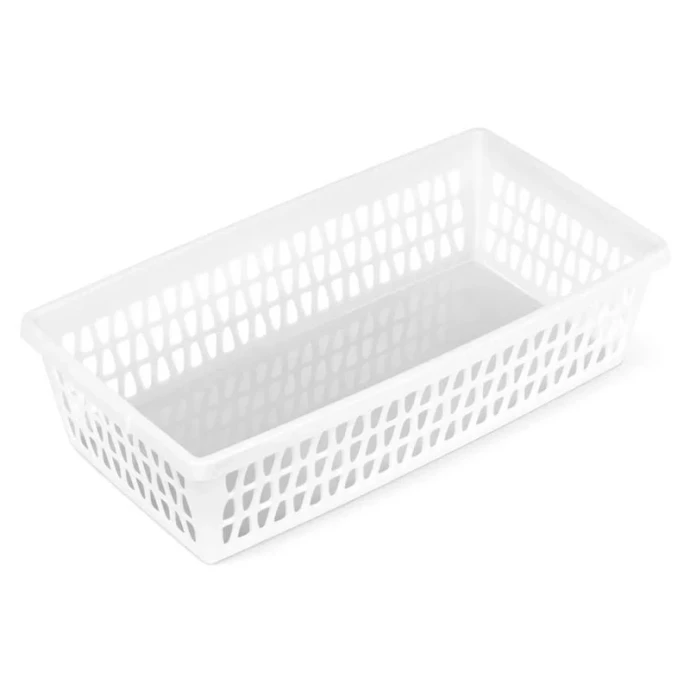 Корзина 21*11*5см пластик ВЕЛЕТТА прямоугольная белая С711БЕЛ (68)