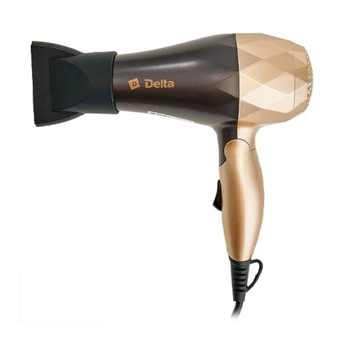 Фен складной пластик DELTA LUX DL-0909 коричнево-золотой 1000 Вт (36)