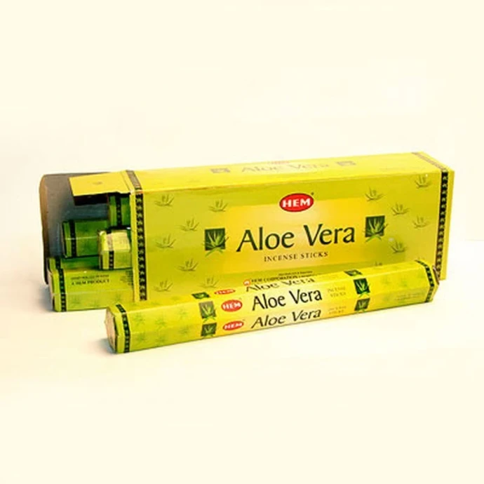 Благовония шестигранник 20 палочек HEM Aloe Vera Алое вера 186AV (6)