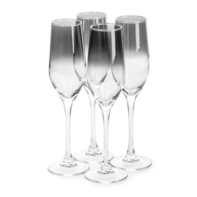 Бокалы для шампанского набор 4шт 160мл стекло СЕРЕБРЯНАЯ ДЫМКА (6)