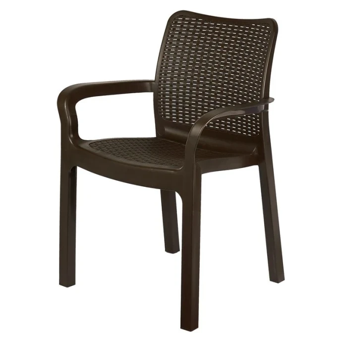Стул 506*580*833мм пластик Rattan max нагр. до 120кг горький шоколад (4)