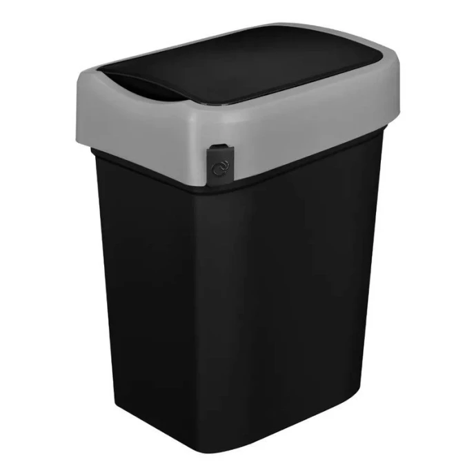 Контейнер для мусора 25л 33,3*26,9*45,7см пластик SMART BIN черный с подвижной крышкой (4)