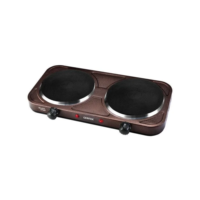 Плитка электрическая металл Centek CT-1507 Siberia 2000Вт 2 конфорки ЧУГУН 155мм,индикатор работы(6)