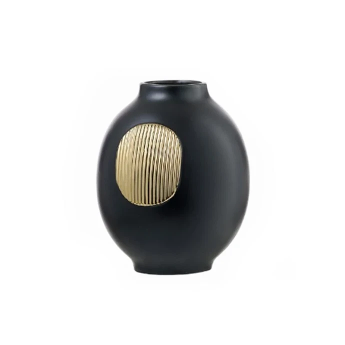 Ваза для цветов 23*18,5см керамика черная YD-B-7-BLACK (6)