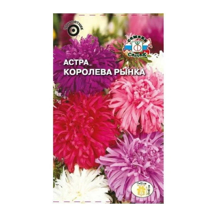 Семена цветов Астра Королева рынка (страусово перо, смесь) 0,2г