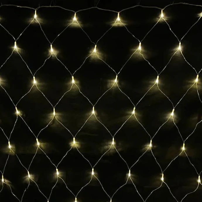 Гирлянда эл. Сетка 3*2м 192LED теплый белый плоская вилка 110В JC-15351 (100)