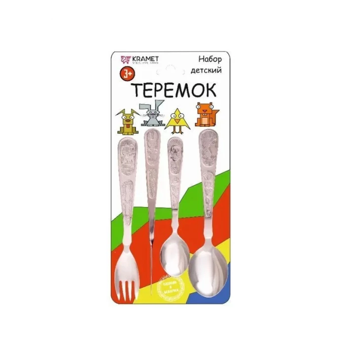 Набор столовых приборов детский 4пр на подложке Теремок 19С471929 (10)
