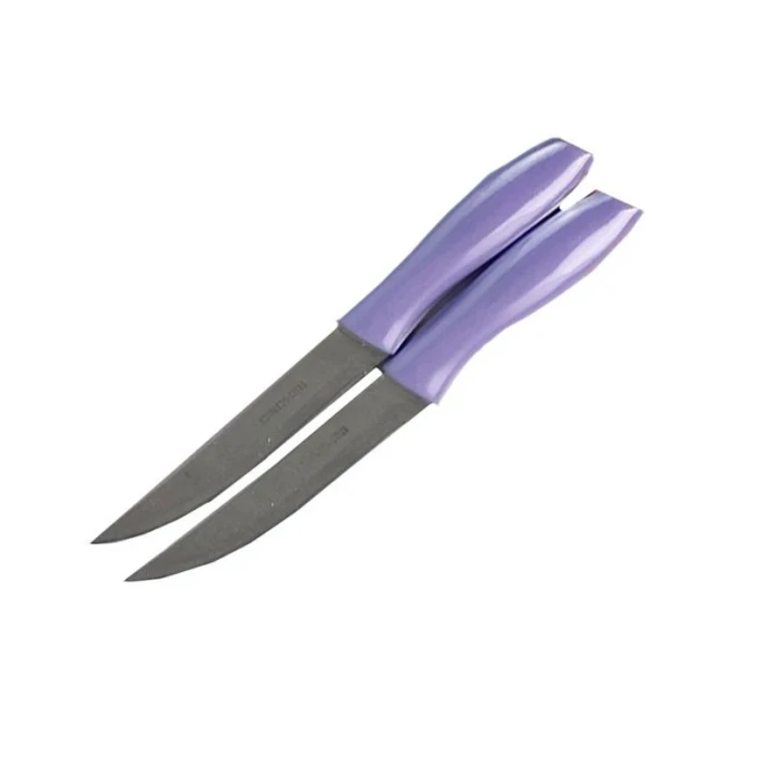 Ножи набор 2шт 10,5/21см нерж.сталь фиолетовый (600) JC-15556