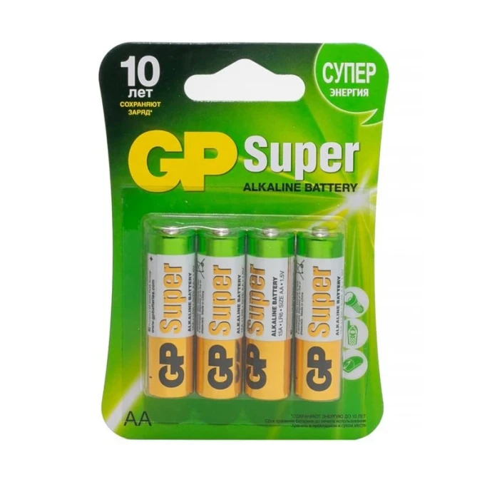 Батарейки набор 4шт. GP Super Alkaline LR6 15A-2CR4 (10/80)